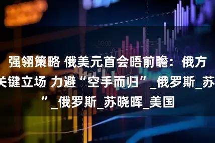 强翎策略 俄美元首会晤前瞻：俄方亮出三大关键立场 力避“空手而归”_俄罗斯_苏晓晖_美国
